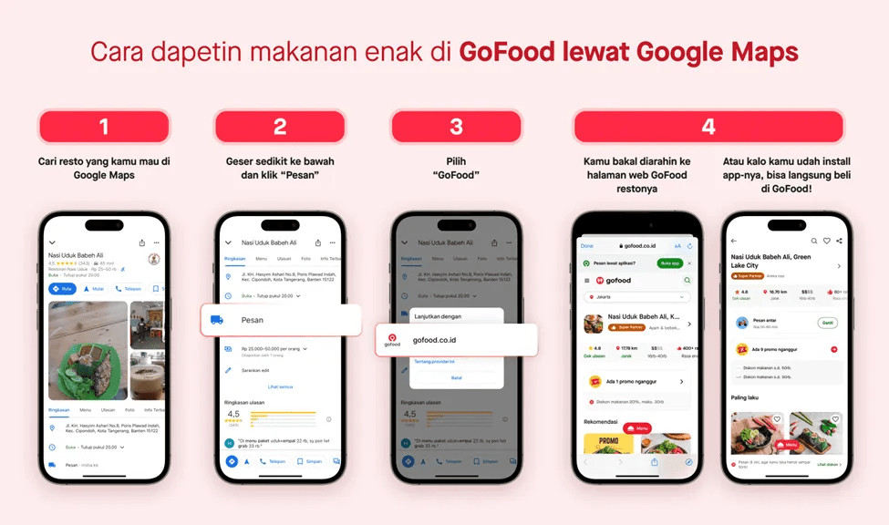 Cara Pesan GoFood Langsung dari Google Search dan Google Maps