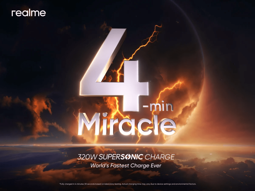 realme 320W SUPERSONIC Charge, Pengisian Daya Smartphone Tercepat di&nbsp;Dunia